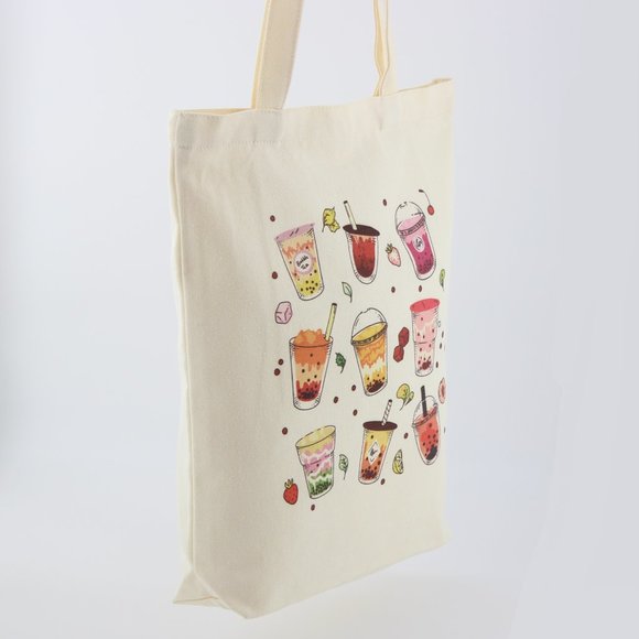 Boba Tote Bag Bubble Tea Design Shopping Tote - Picture 9 of 9